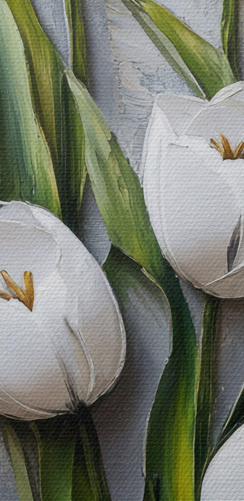 Painting of white tulips Painting of white tulips
