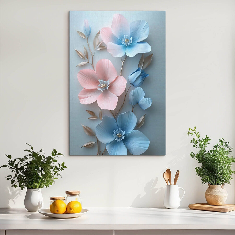 Groupe de fleurs sur une surface blanche