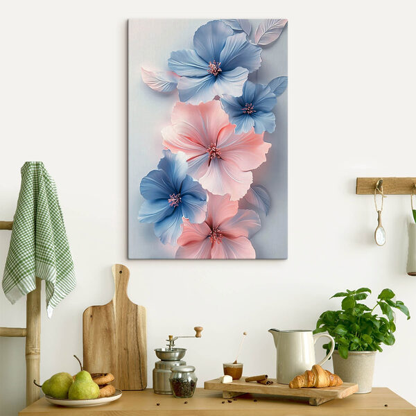 Groupe de fleurs bleues et roses Groupe de fleurs bleues et roses