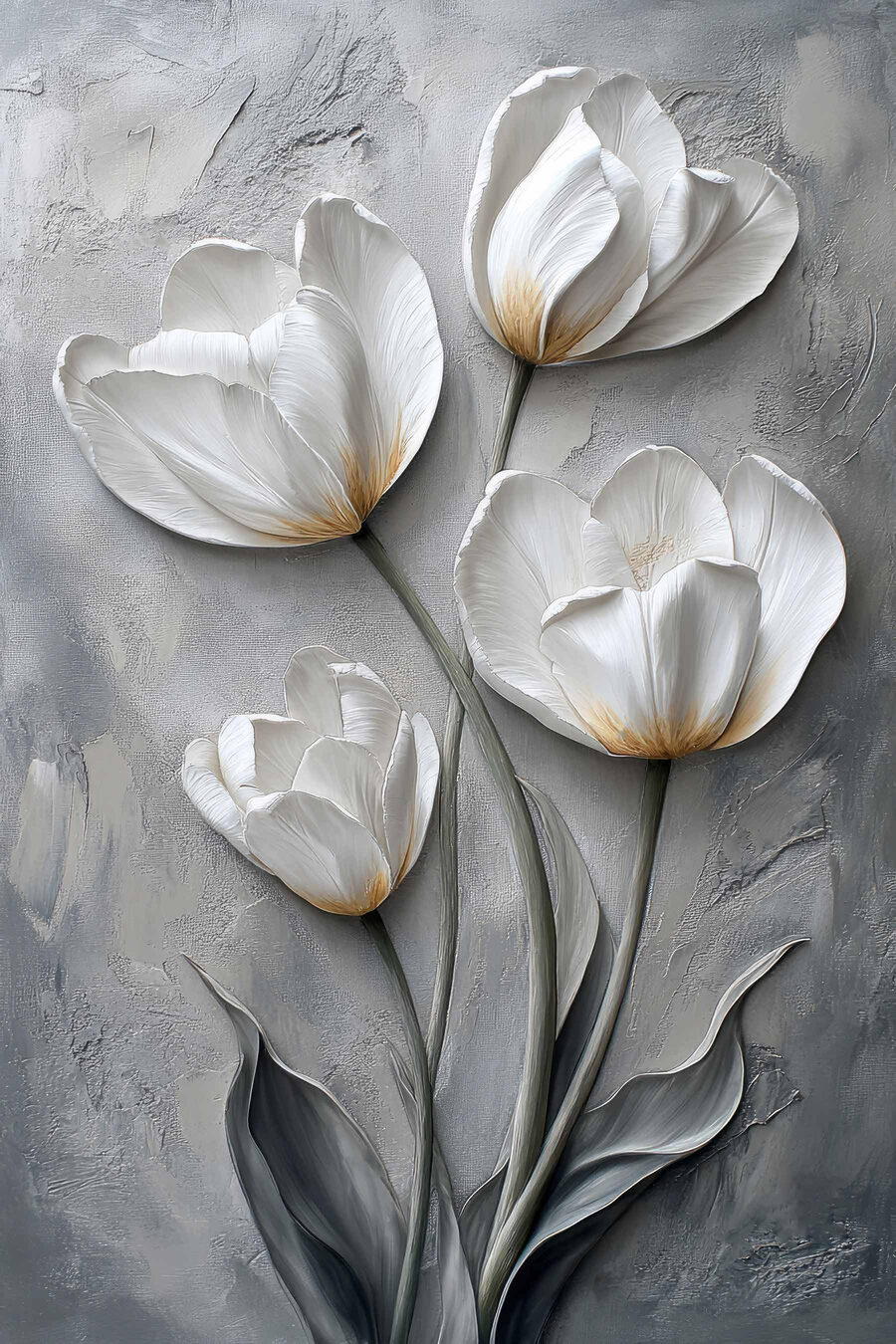 Peinture de fleurs blanches