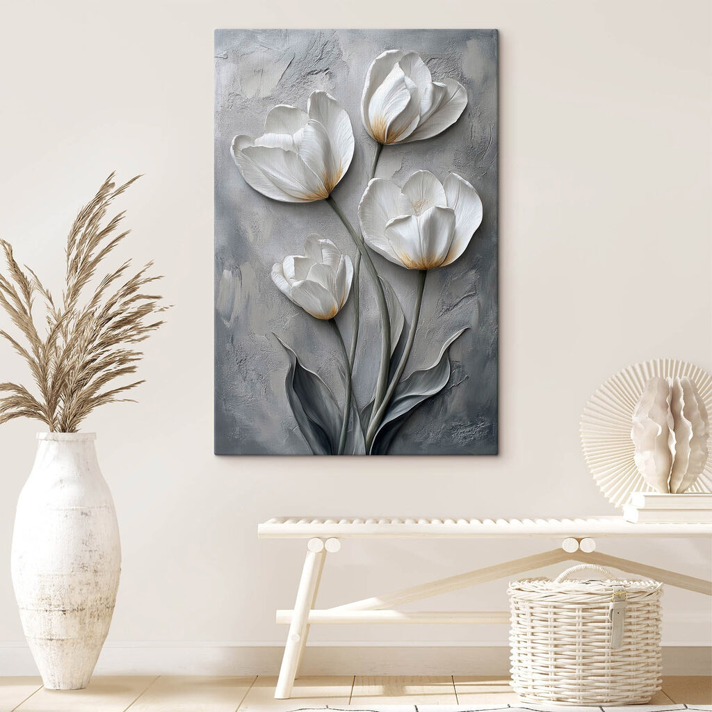 Painting of white flowers Painting of white flowers