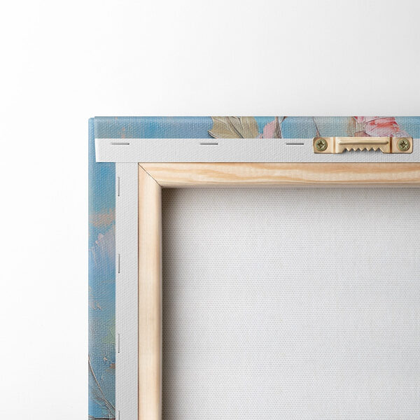 Peinture de fleurs sur une surface bleue Peinture de fleurs sur une surface bleue