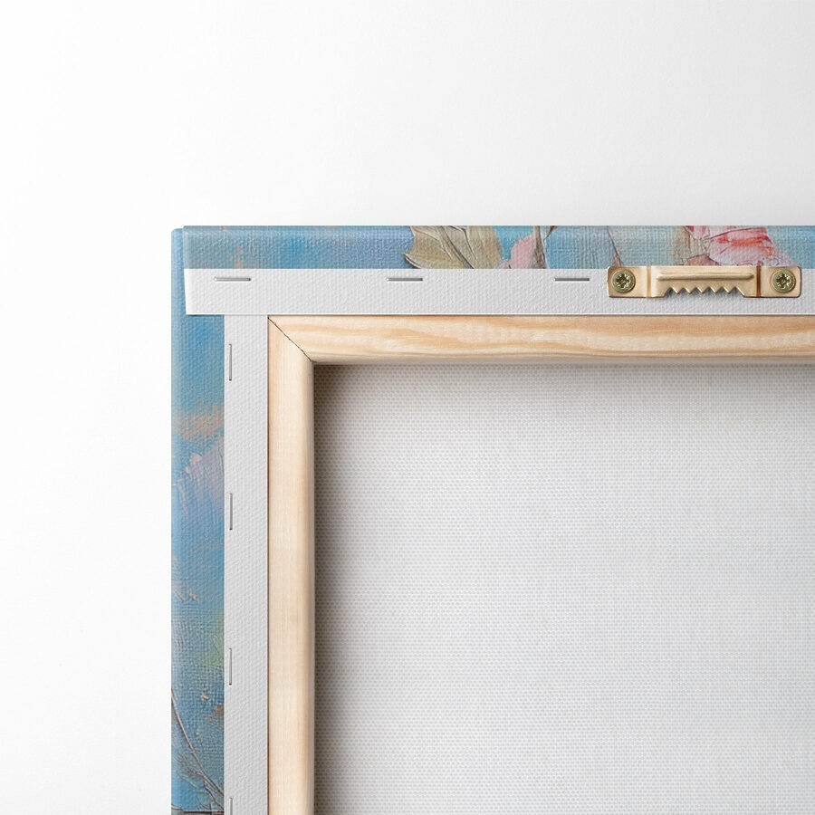 Peinture de fleurs sur une surface bleue Peinture de fleurs sur une surface bleue