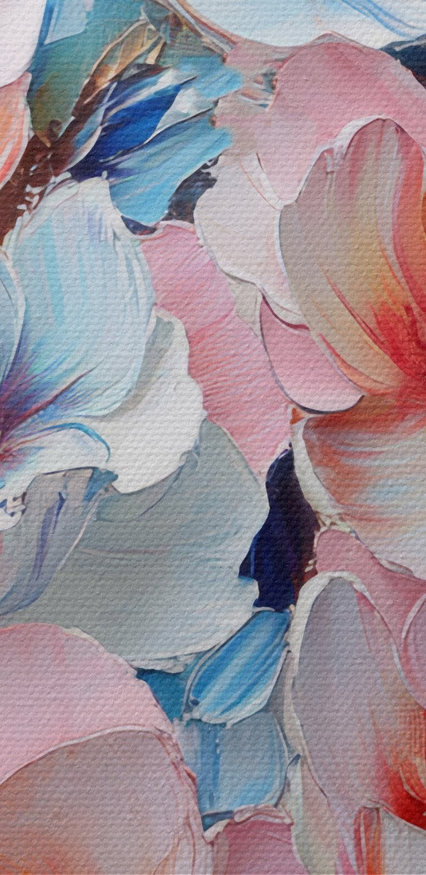 Peinture de fleurs sur une surface bleue Peinture de fleurs sur une surface bleue