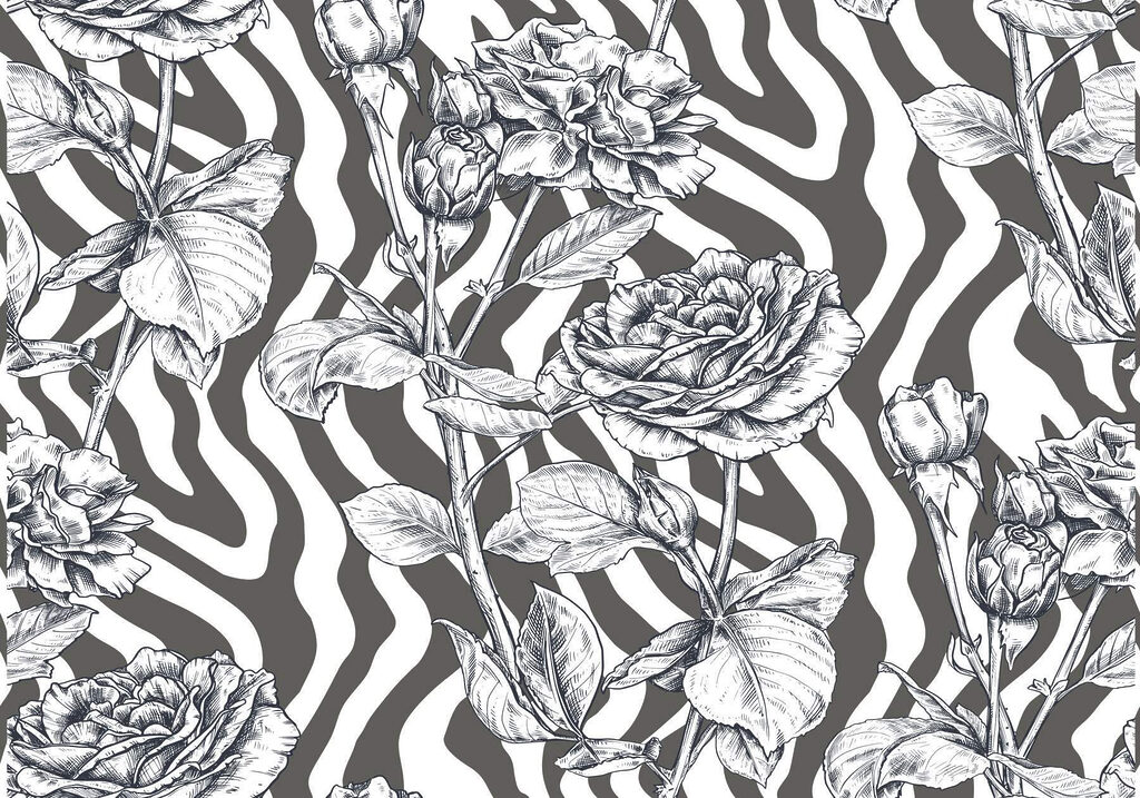 Dessin de roses en noir et blanc Dessin de roses en noir et blanc