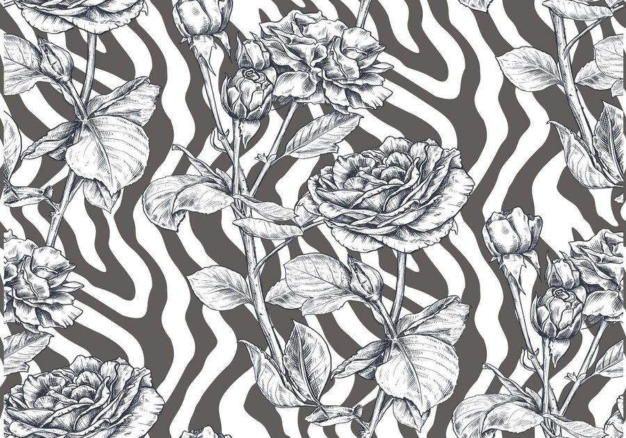 Dessin de roses en noir et blanc Dessin de roses en noir et blanc
