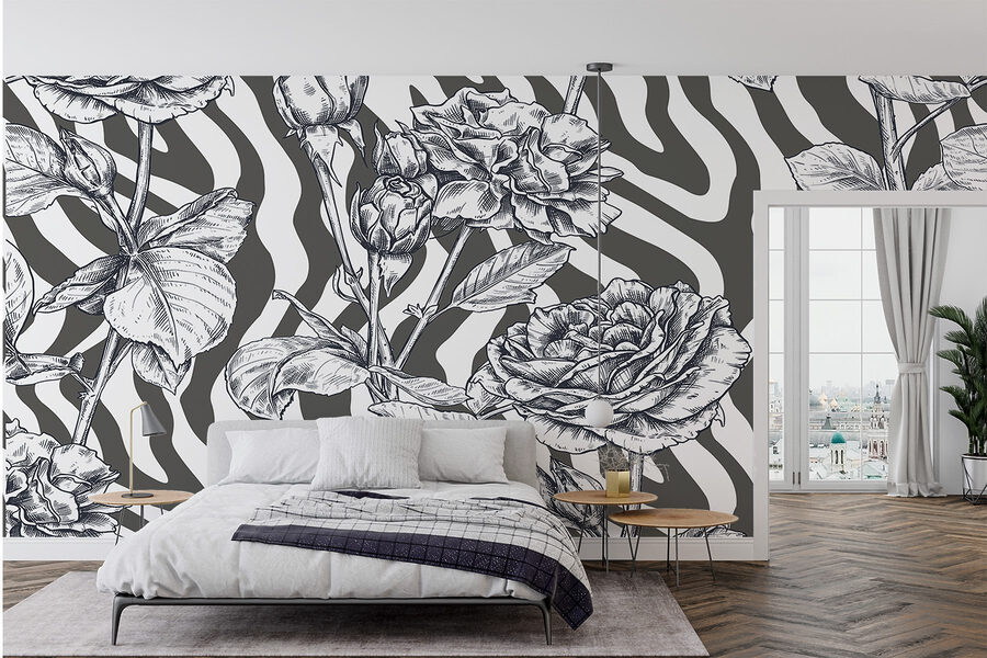 Dessin de roses en noir et blanc Dessin de roses en noir et blanc
