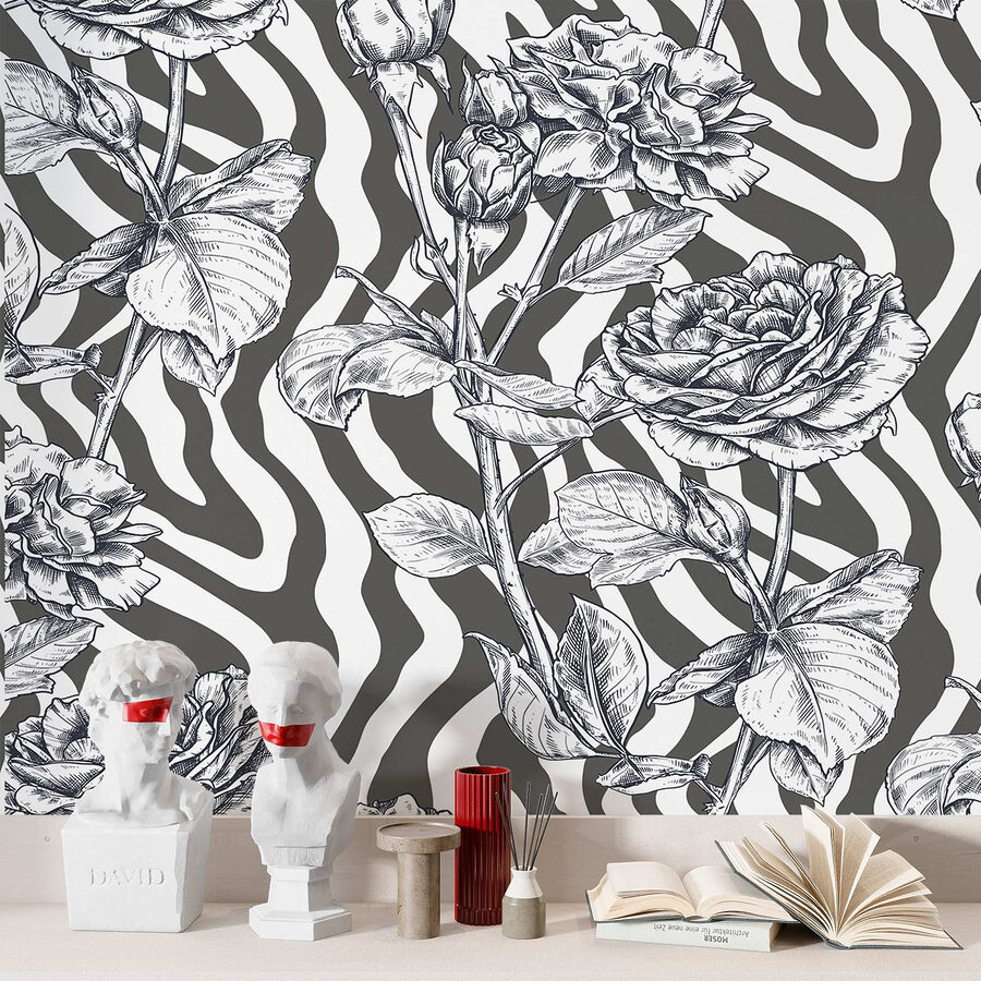 Dessin de roses en noir et blanc Dessin de roses en noir et blanc