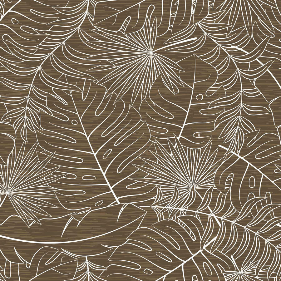 Motif floral marron et blanc