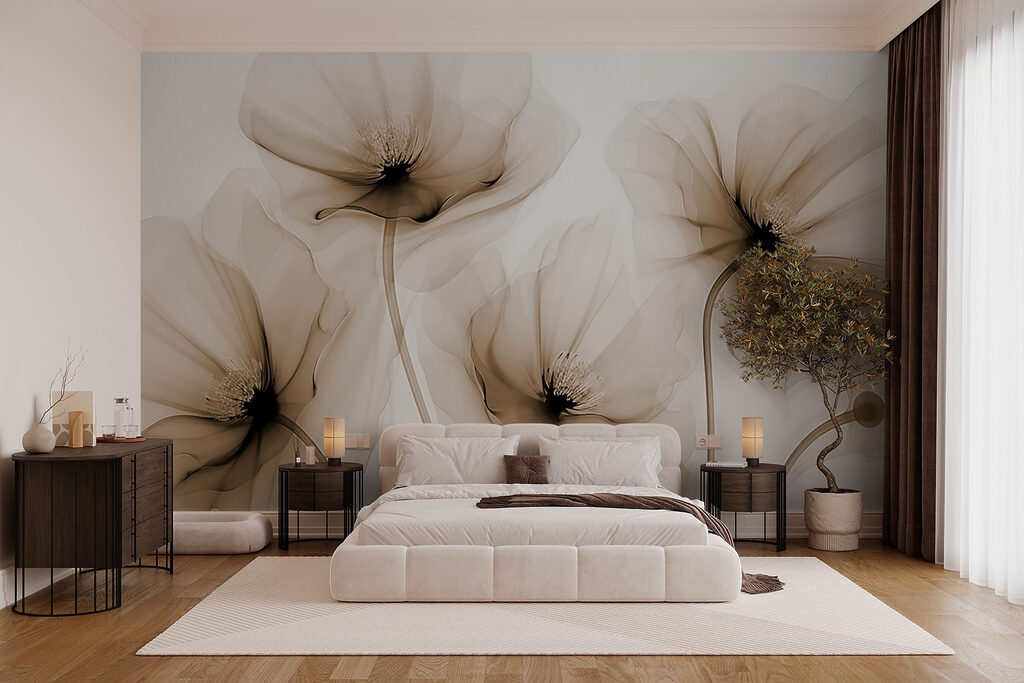 Delicate blooms softly intertwine elegantly