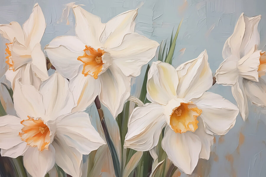 Peinture de fleurs blanches