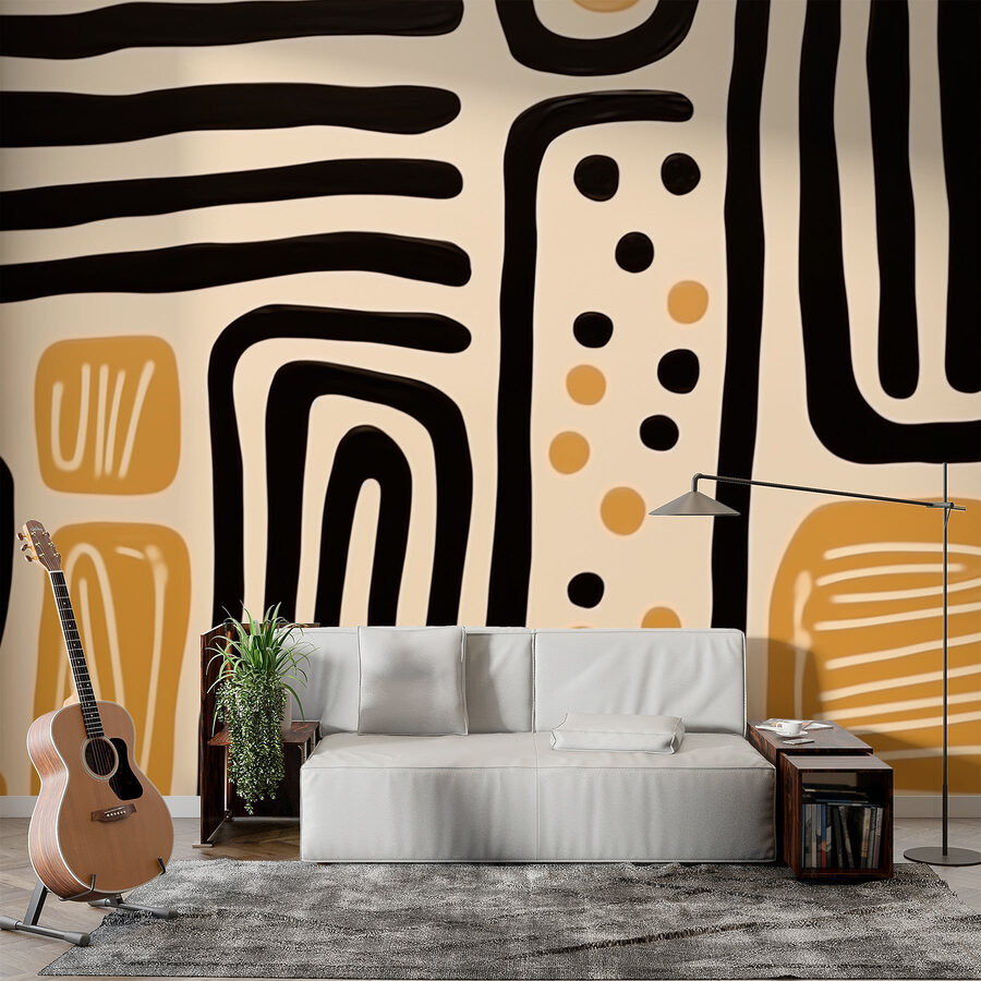 Motifs artistiques dans des tons chauds