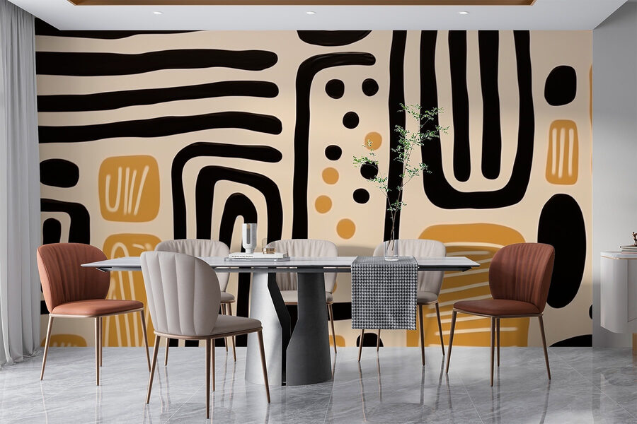 Motifs artistiques dans des tons chauds