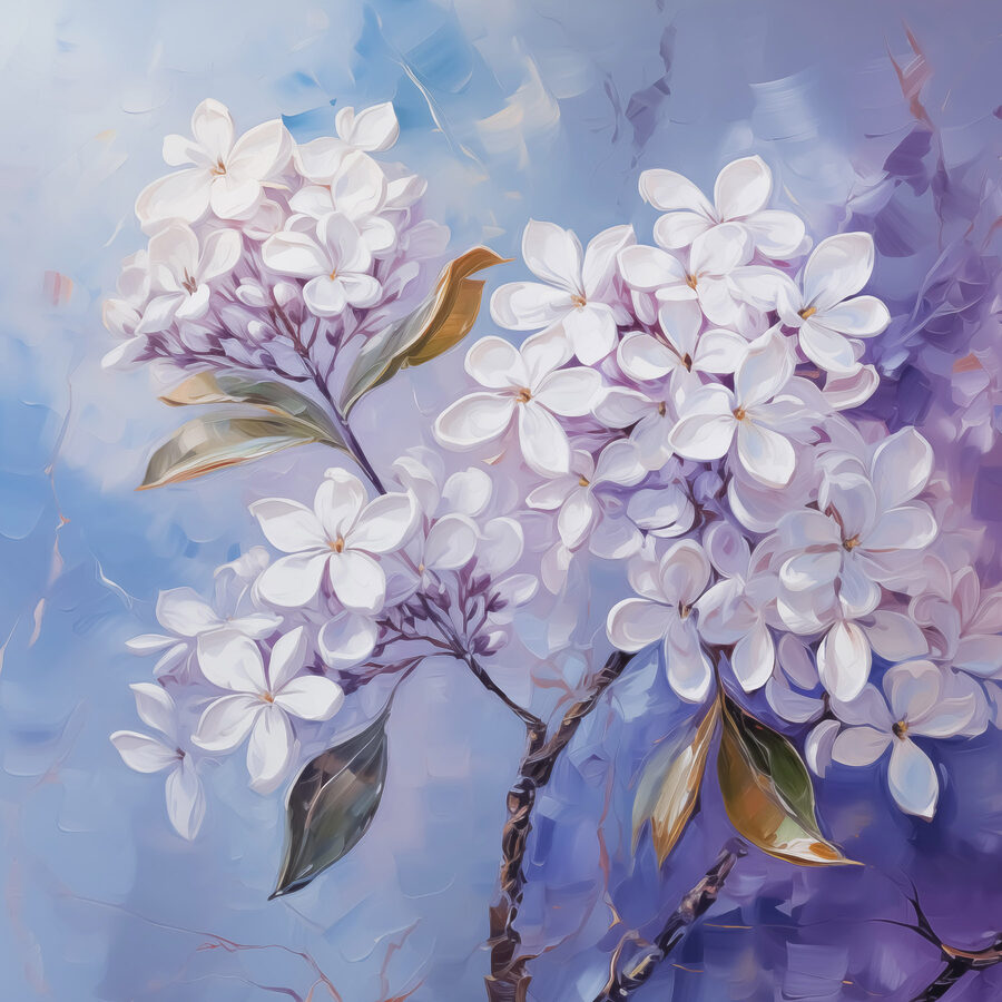 Peinture de fleurs blanches