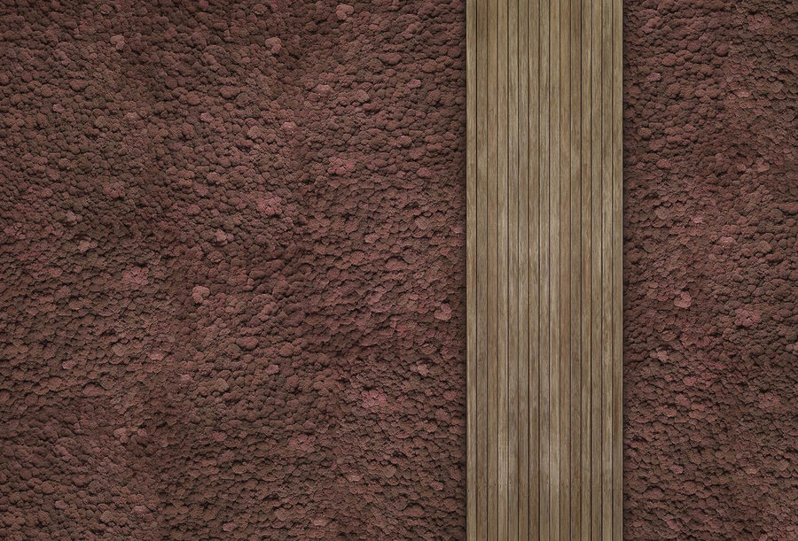 Moquette brune avec une planche de bois