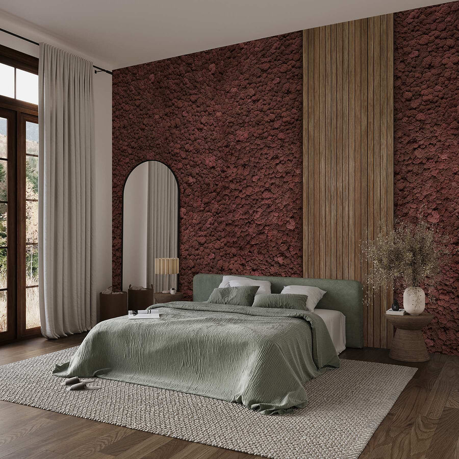 Moquette brune avec une planche de bois