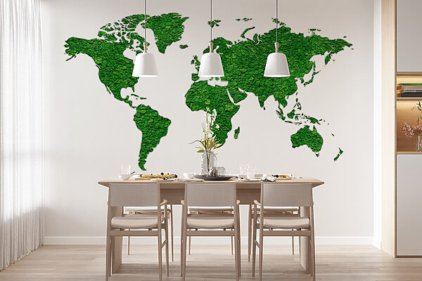 Carte du monde en plantes vertes Carte du monde en plantes vertes