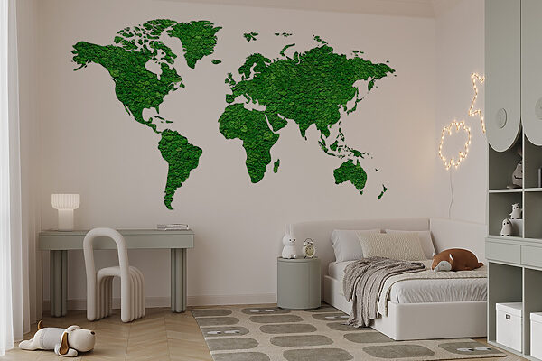 Carte du monde en plantes vertes Carte du monde en plantes vertes