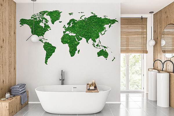 Carte du monde en plantes vertes Carte du monde en plantes vertes