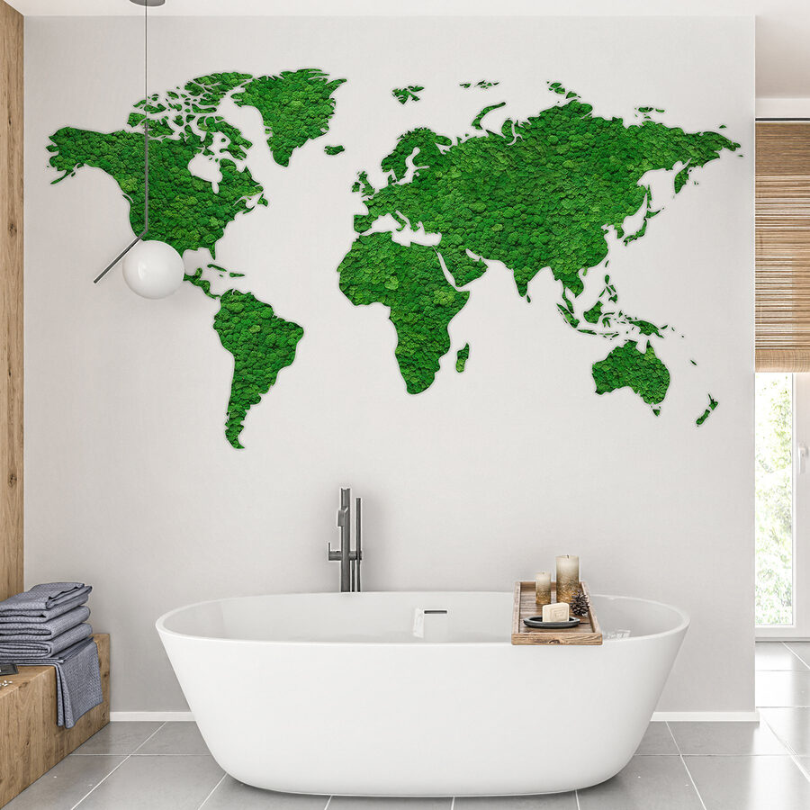 Carte du monde en plantes vertes