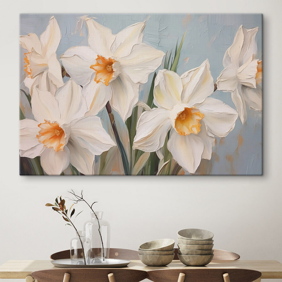 Peinture de fleurs blanches