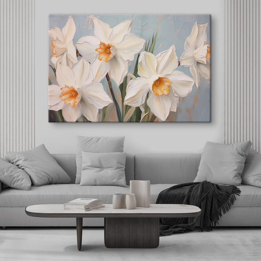 Peinture de fleurs blanches