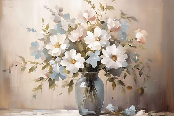 Painting of flowers in a vase Painting of flowers in a vase