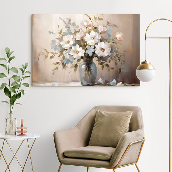 Painting of flowers in a vase Painting of flowers in a vase