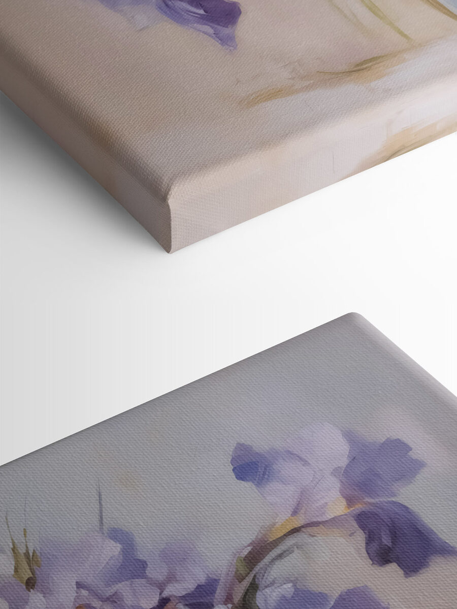 Peinture de fleurs violettes dans un vase Peinture de fleurs violettes dans un vase