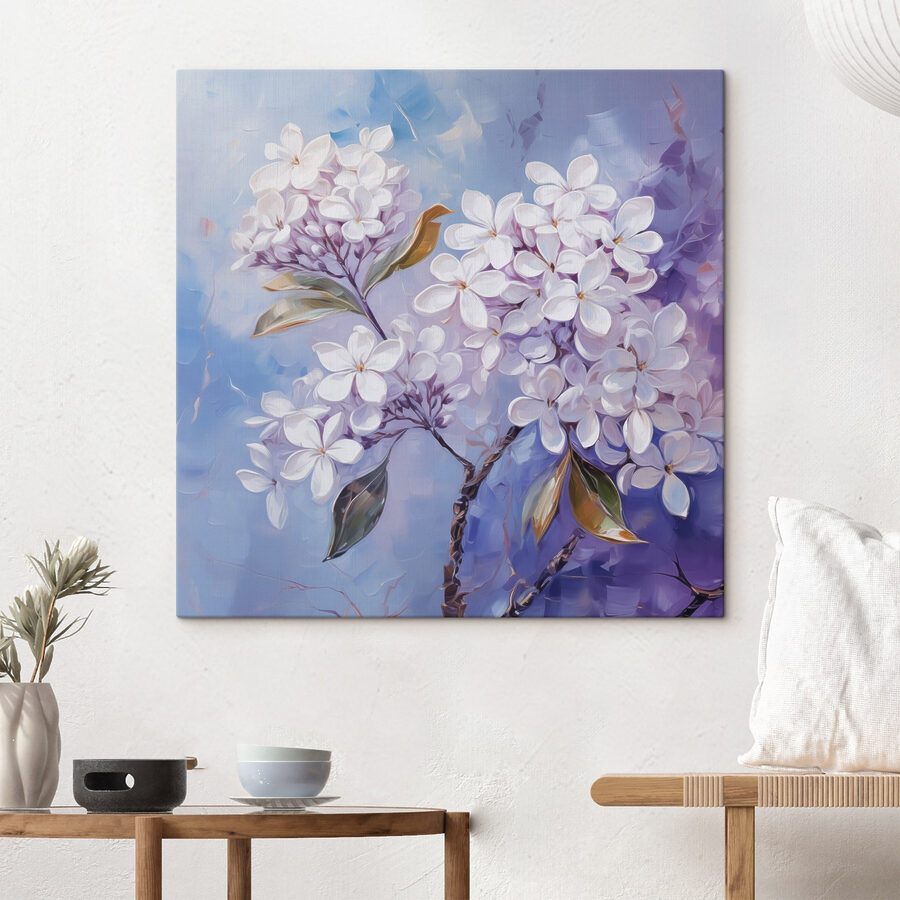 Peinture de fleurs blanches