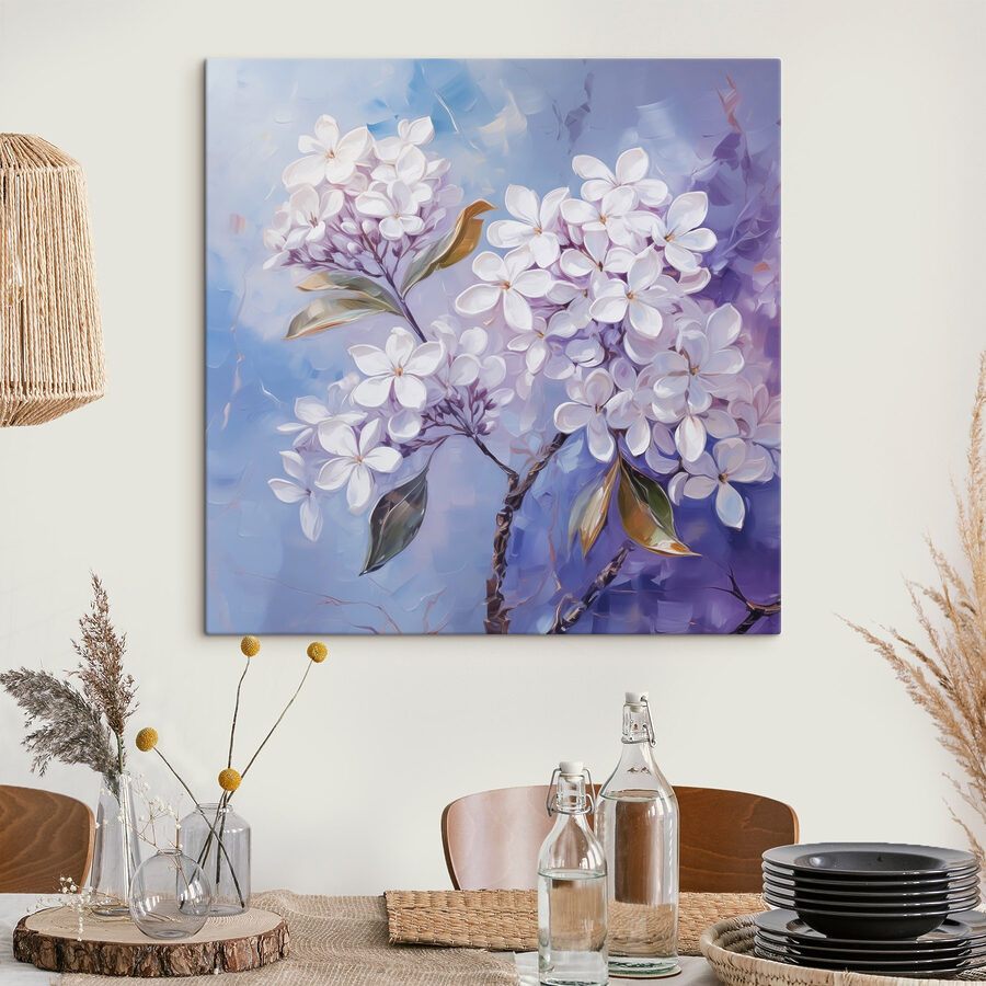 Peinture de fleurs blanches