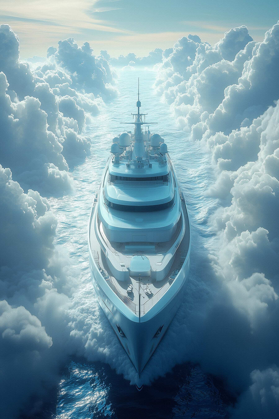 Navire dans les nuages