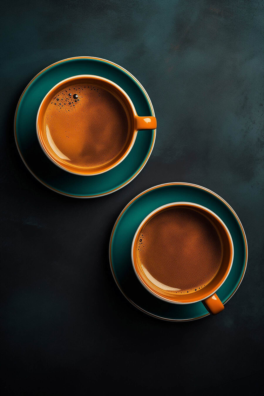 Deux tasses de café sur des soucoupes