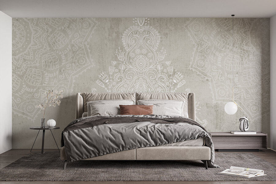 Fond blanc et gris à motifs
