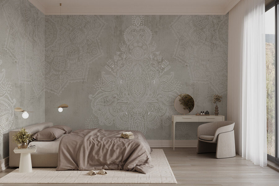 Fond blanc et gris à motifs
