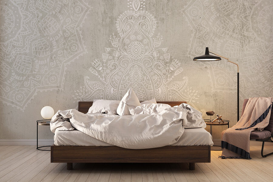 Fond blanc et gris à motifs