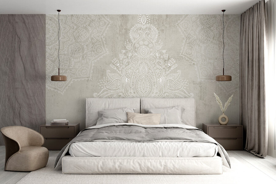 Fond blanc et gris à motifs