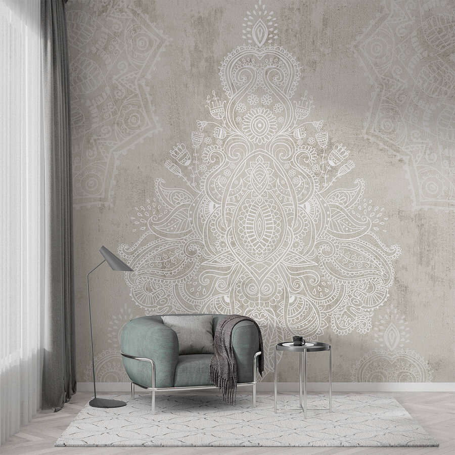 Fond blanc et gris à motifs