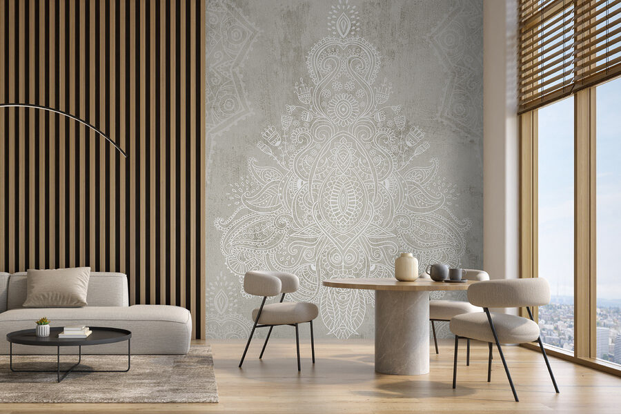 Fond blanc et gris à motifs