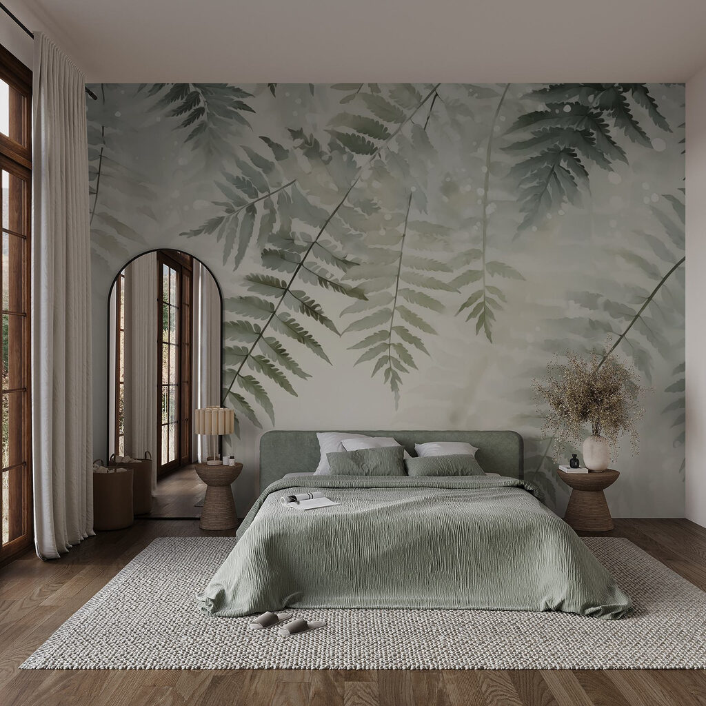 Delicate ferns against soft background