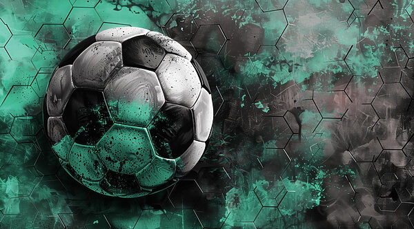 Ballon de football sur fond vert et noir w08618p 600x333 - Ballon de football sur fond vert et noir