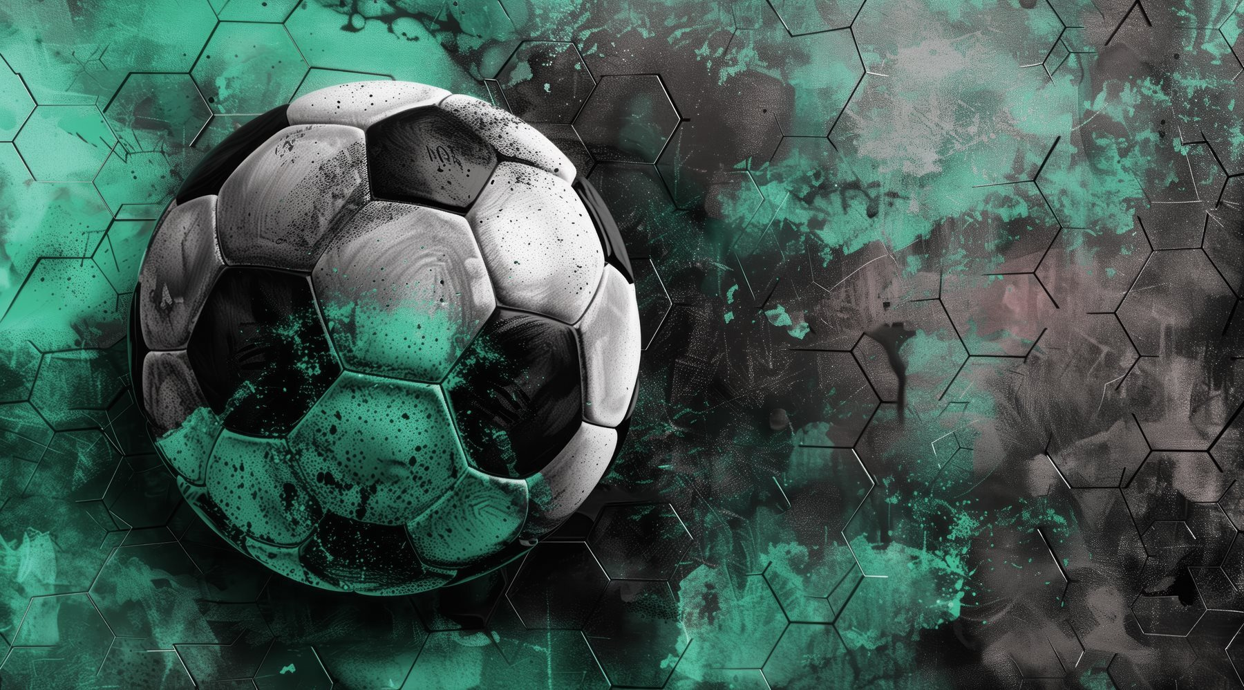 Ballon de football sur fond vert et noir w08618p - Ballon de football sur fond vert et noir