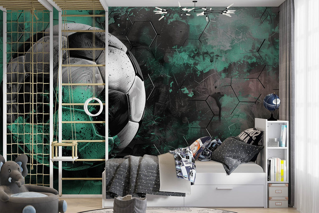 Ballon de football sur fond vert et noir w08618pir12mr 1024x683 - Ballon de football sur fond vert et noir