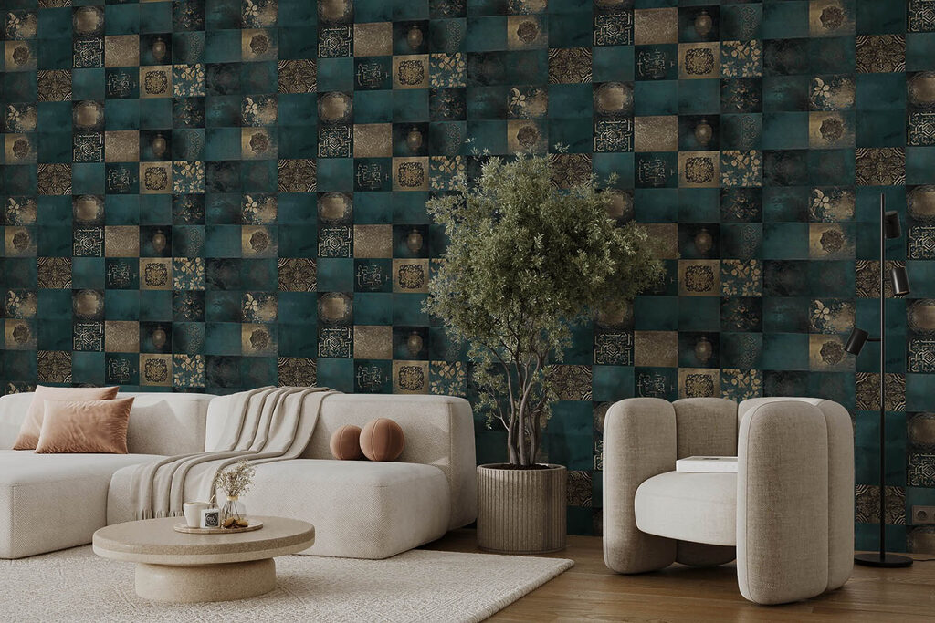 Pattern of squares and dots Pattern of squares and dots