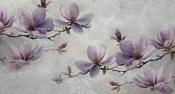 Peinture de fleurs sur une branche Peinture de fleurs sur une branche