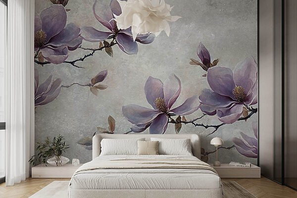 Peinture de fleurs sur une branche Peinture de fleurs sur une branche