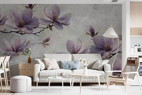 Peinture de fleurs sur une branche Peinture de fleurs sur une branche