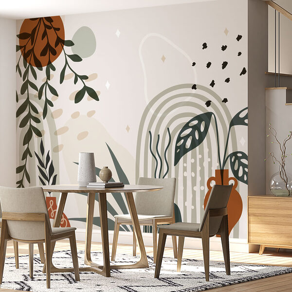 Graphique d'une plante et de plantes en pot Graphique d'une plante et de plantes en pot