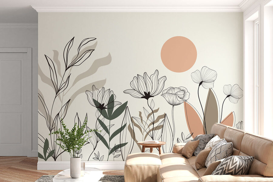 Dessin de fleurs et de feuilles