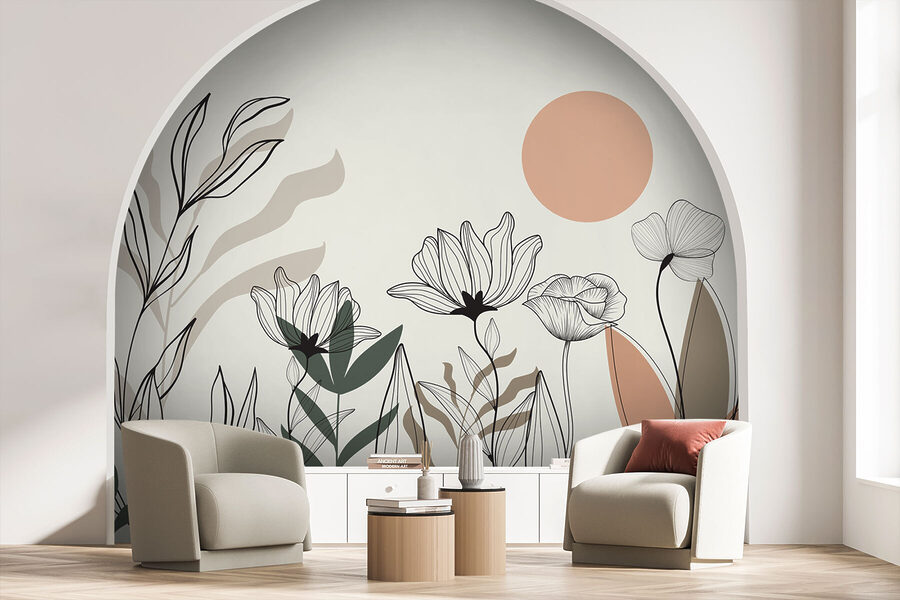 Dessin de fleurs et de feuilles